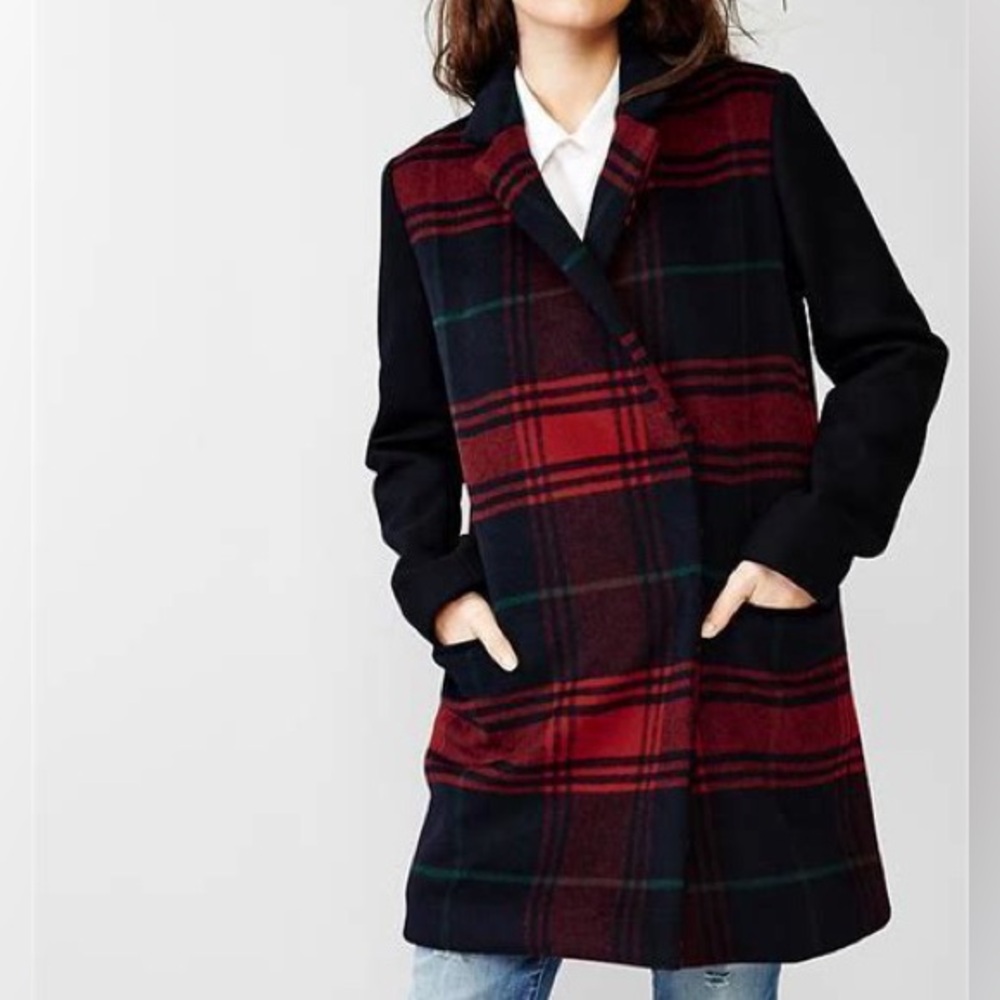 Gap red plaid coat